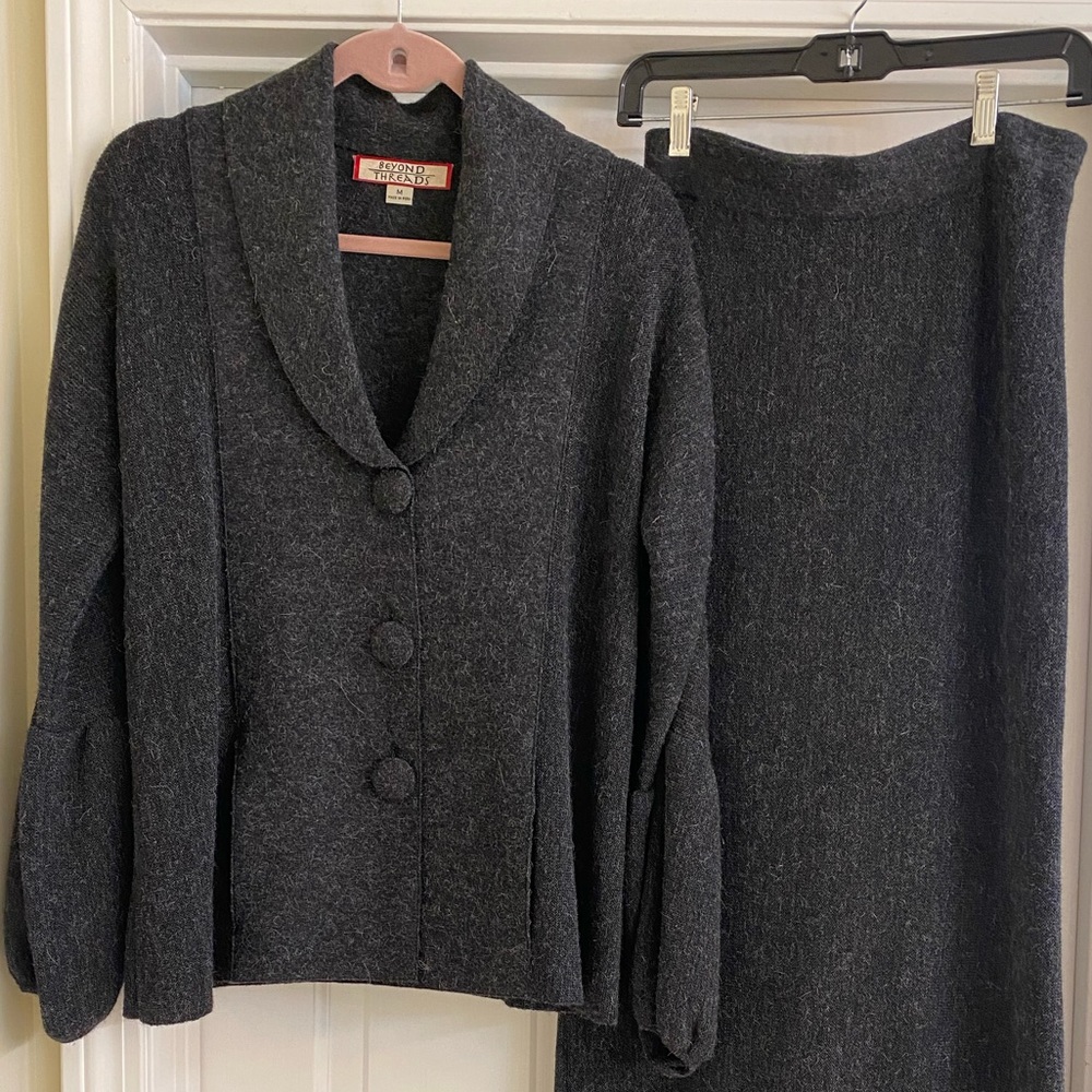 Beyond Threads Alpaca Wool Jacket and Skirt Medium
